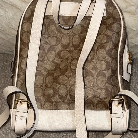 Coach Monogram Backpack in Brown and Cream - Picture 7 of 13